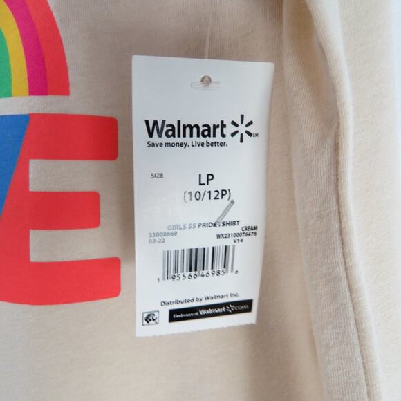 LOVE IS LOVE 🌈Gay Pride Rainbow Cream Crewneck Graphic T-Shirt Youth Large - Picture 5 of 8